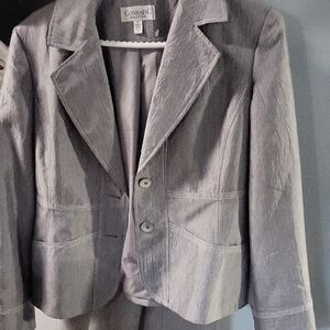 Conrad C Gray Blazer,skirt and Pants Set
